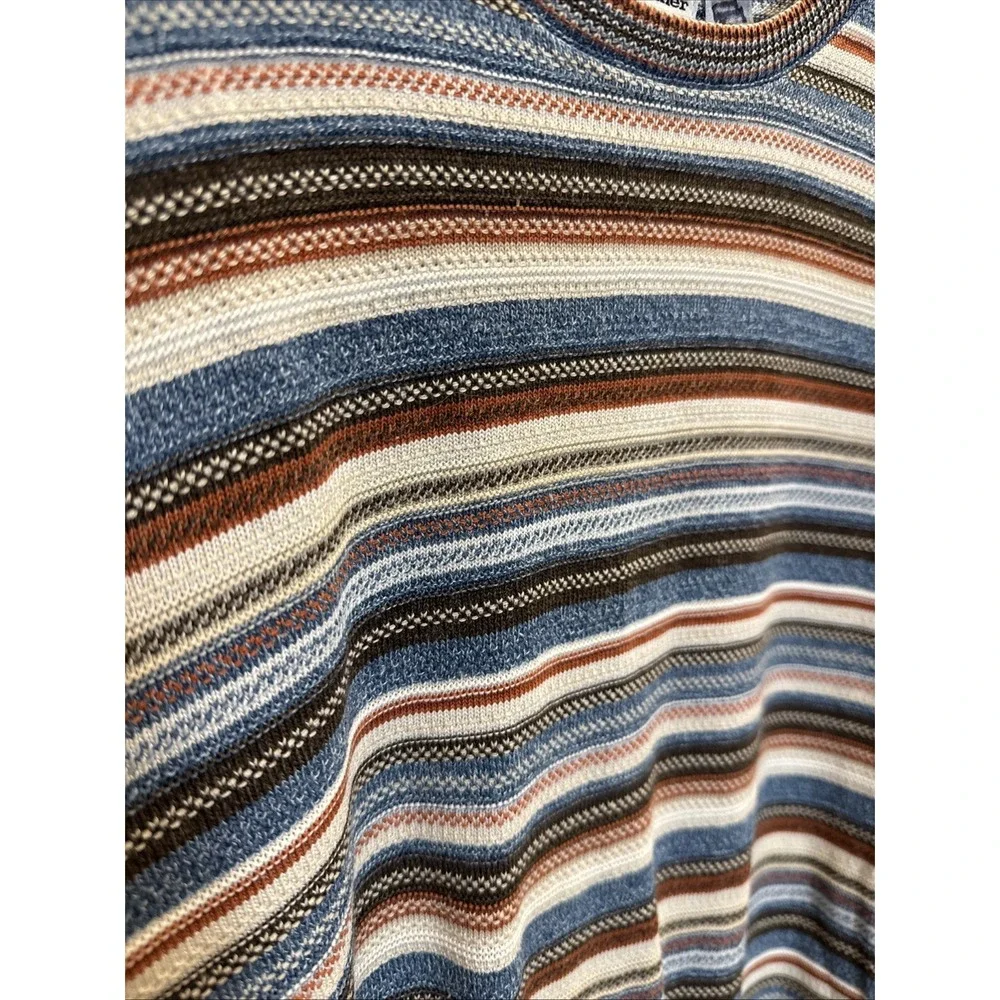 VTG Grandmacore Sweater Women‎ M Multicolor Stripe Knit Pullover Top Crewneck